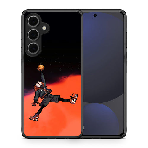 Θήκη Samsung Galaxy S24 FE Basketball Hero από τη Smartfits με σχέδιο στο πίσω μέρος και μαύρο περίβλημα | Samsung Galaxy S24 FE Basketball Hero case with colorful back and black bezels