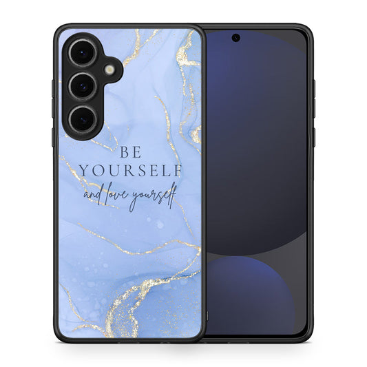 Θήκη Samsung Galaxy S24 FE Be Yourself από τη Smartfits με σχέδιο στο πίσω μέρος και μαύρο περίβλημα | Samsung Galaxy S24 FE Be Yourself case with colorful back and black bezels