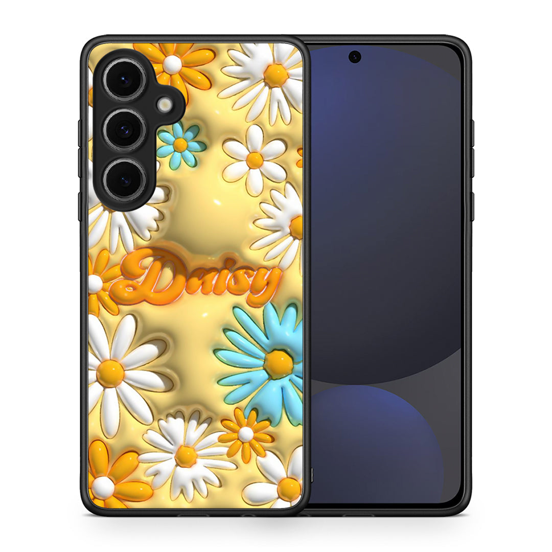 Θήκη Samsung Galaxy S24 FE Bubble Daisies από τη Smartfits με σχέδιο στο πίσω μέρος και μαύρο περίβλημα | Samsung Galaxy S24 FE Bubble Daisies case with colorful back and black bezels