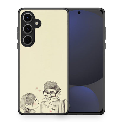 Θήκη Samsung Galaxy S24 FE Carl And Ellie από τη Smartfits με σχέδιο στο πίσω μέρος και μαύρο περίβλημα | Samsung Galaxy S24 FE Carl And Ellie case with colorful back and black bezels