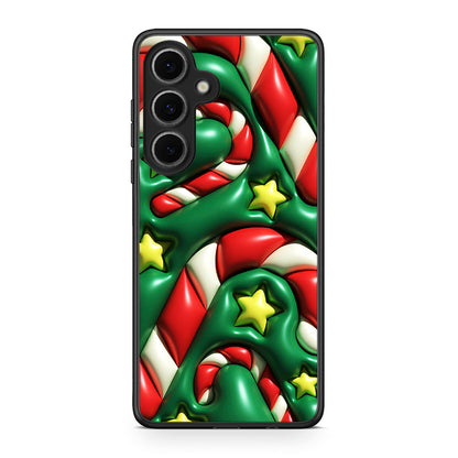 Samsung Galaxy S24 FE Christmas Bubbles θήκη από τη Smartfits με σχέδιο στο πίσω μέρος και μαύρο περίβλημα | Smartphone case with colorful back and black bezels by Smartfits