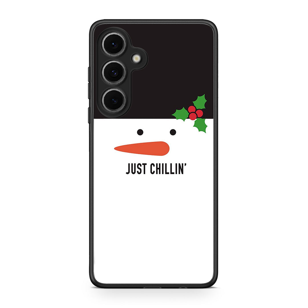 Samsung Galaxy S24 FE Christmas Chillin θήκη από τη Smartfits με σχέδιο στο πίσω μέρος και μαύρο περίβλημα | Smartphone case with colorful back and black bezels by Smartfits