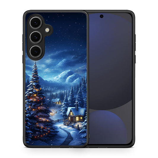Θήκη Samsung Galaxy S24 FE Christmas Scenery από τη Smartfits με σχέδιο στο πίσω μέρος και μαύρο περίβλημα | Samsung Galaxy S24 FE Christmas Scenery case with colorful back and black bezels