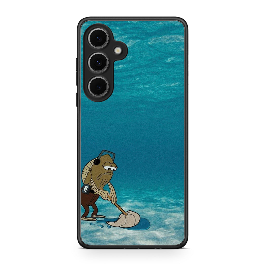 Samsung Galaxy S24 FE Clean The Ocean Θήκη από τη Smartfits με σχέδιο στο πίσω μέρος και μαύρο περίβλημα | Smartphone case with colorful back and black bezels by Smartfits