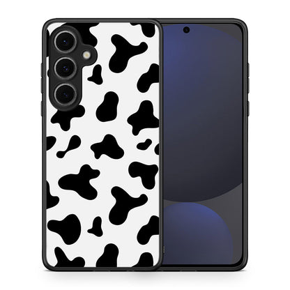 Θήκη Samsung Galaxy S24 FE Cow Print από τη Smartfits με σχέδιο στο πίσω μέρος και μαύρο περίβλημα | Samsung Galaxy S24 FE Cow Print case with colorful back and black bezels