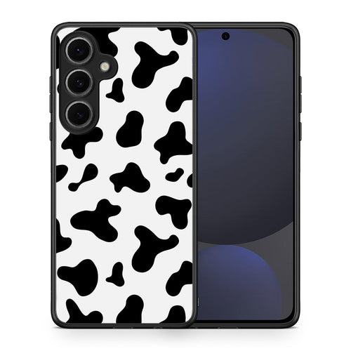 Θήκη Samsung Galaxy S24 FE Cow Print από τη Smartfits με σχέδιο στο πίσω μέρος και μαύρο περίβλημα | Samsung Galaxy S24 FE Cow Print case with colorful back and black bezels