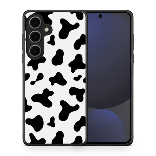 Θήκη Samsung Galaxy S24 FE Cow Print από τη Smartfits με σχέδιο στο πίσω μέρος και μαύρο περίβλημα | Samsung Galaxy S24 FE Cow Print case with colorful back and black bezels