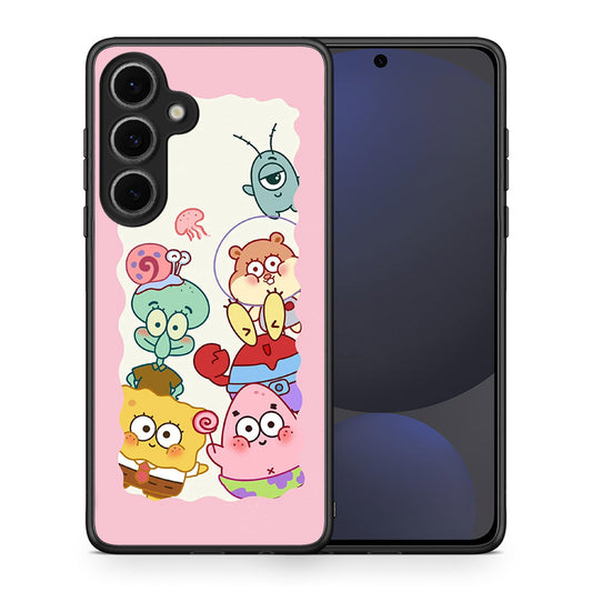 Θήκη Samsung Galaxy S24 FE Cute Companion από τη Smartfits με σχέδιο στο πίσω μέρος και μαύρο περίβλημα | Samsung Galaxy S24 FE Cute Companion case with colorful back and black bezels