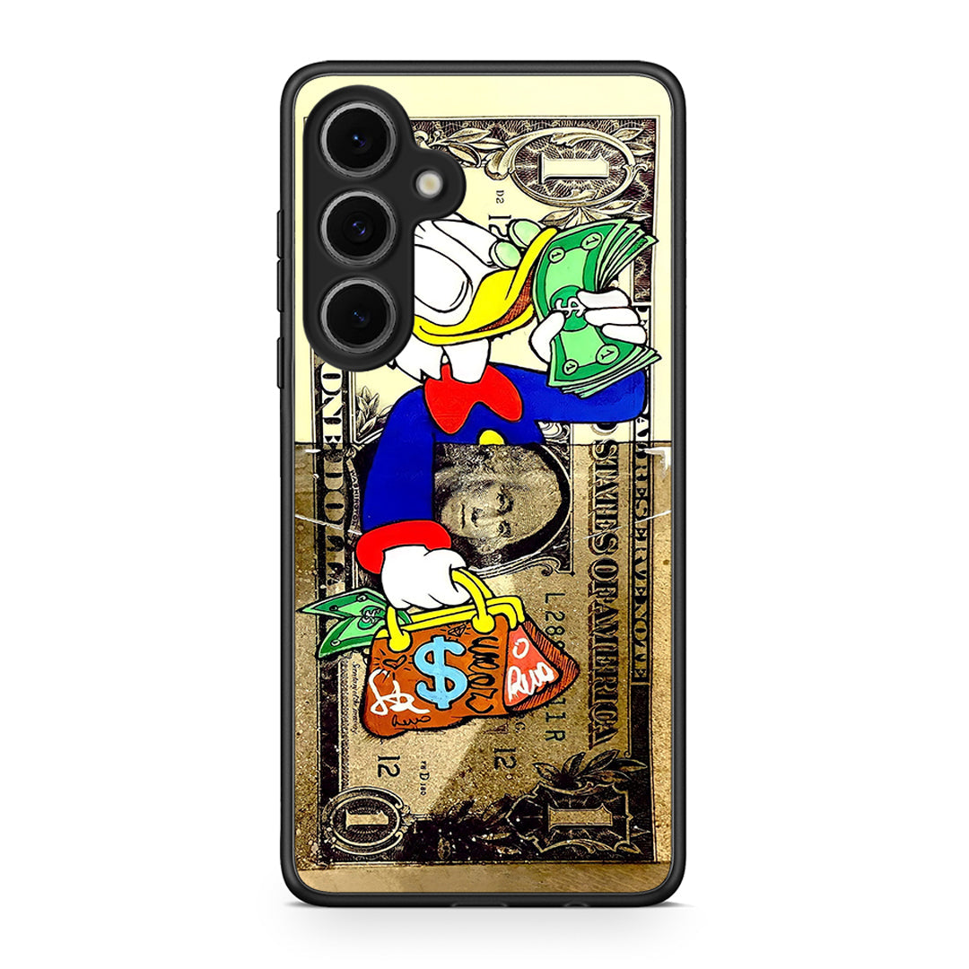 Samsung Galaxy S24 FE Duck Money Θήκη από τη Smartfits με σχέδιο στο πίσω μέρος και μαύρο περίβλημα | Smartphone case with colorful back and black bezels by Smartfits