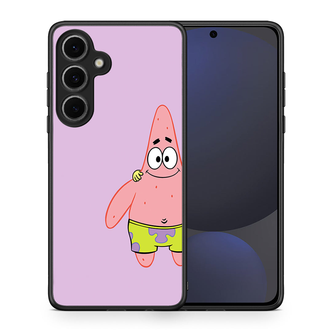 Θήκη Samsung Galaxy S24 FE Friends Patrick από τη Smartfits με σχέδιο στο πίσω μέρος και μαύρο περίβλημα | Samsung Galaxy S24 FE Friends Patrick case with colorful back and black bezels