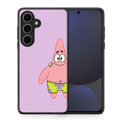 Θήκη Samsung Galaxy S24 FE Friends Patrick από τη Smartfits με σχέδιο στο πίσω μέρος και μαύρο περίβλημα | Samsung Galaxy S24 FE Friends Patrick case with colorful back and black bezels