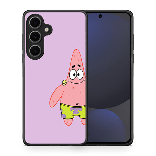 Θήκη Samsung Galaxy S24 FE Friends Patrick από τη Smartfits με σχέδιο στο πίσω μέρος και μαύρο περίβλημα | Samsung Galaxy S24 FE Friends Patrick case with colorful back and black bezels