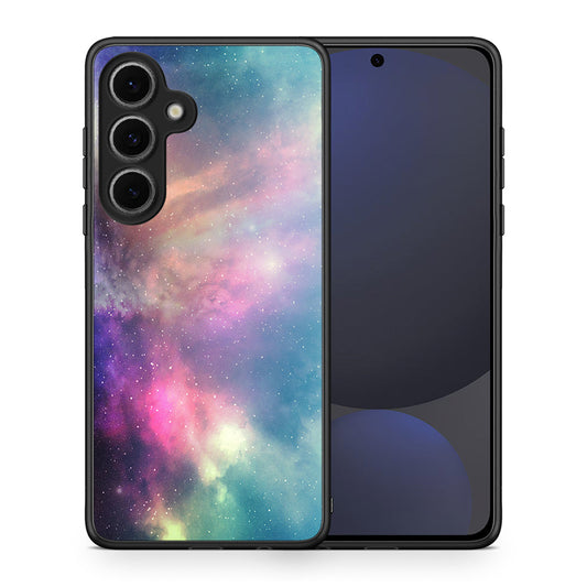 Θήκη Samsung Galaxy S24 FE Rainbow Galaxy από τη Smartfits με σχέδιο στο πίσω μέρος και μαύρο περίβλημα | Samsung Galaxy S24 FE Rainbow Galaxy case with colorful back and black bezels