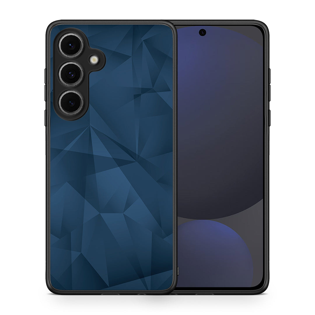 Θήκη Samsung Galaxy S24 FE Blue Abstract Geometric από τη Smartfits με σχέδιο στο πίσω μέρος και μαύρο περίβλημα | Samsung Galaxy S24 FE Blue Abstract Geometric case with colorful back and black bezels