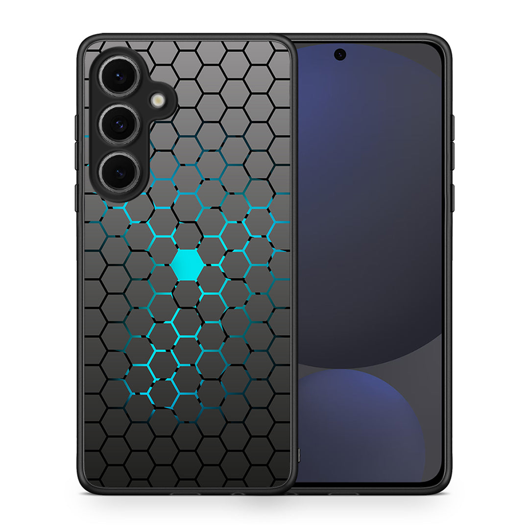 Θήκη Samsung Galaxy S24 FE Hexagonal Geometric από τη Smartfits με σχέδιο στο πίσω μέρος και μαύρο περίβλημα | Samsung Galaxy S24 FE Hexagonal Geometric case with colorful back and black bezels