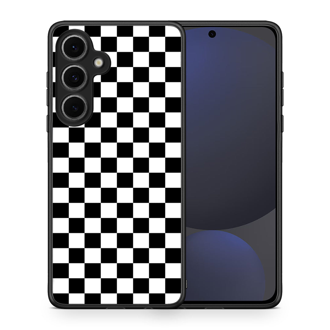 Θήκη Samsung Galaxy S24 FE Squares Geometric από τη Smartfits με σχέδιο στο πίσω μέρος και μαύρο περίβλημα | Samsung Galaxy S24 FE Squares Geometric case with colorful back and black bezels