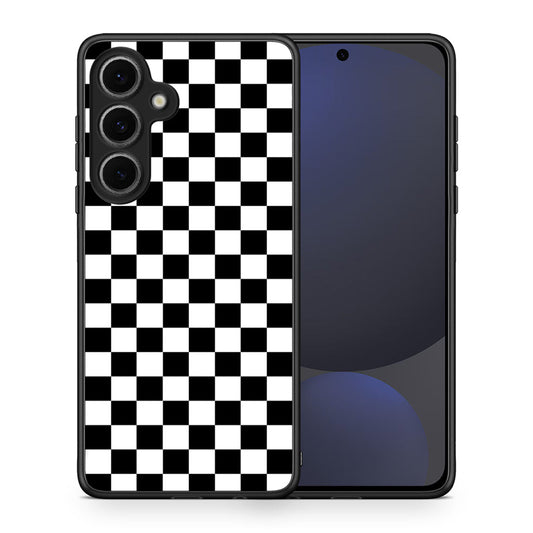 Θήκη Samsung Galaxy S24 FE Squares Geometric από τη Smartfits με σχέδιο στο πίσω μέρος και μαύρο περίβλημα | Samsung Galaxy S24 FE Squares Geometric case with colorful back and black bezels