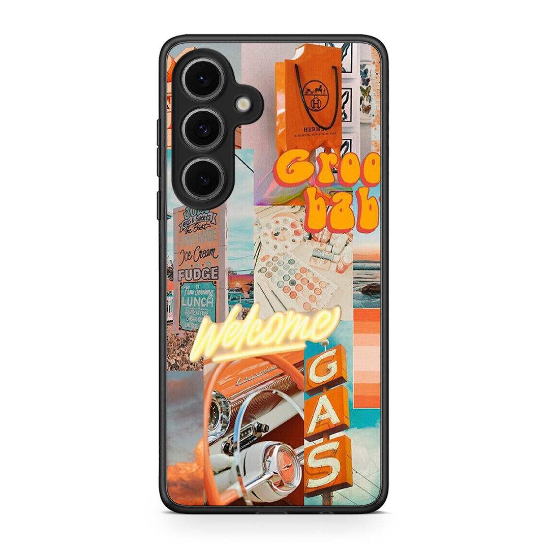 Samsung Galaxy S24 FE Groovy Babe Θήκη Αγίου Βαλεντίνου από τη Smartfits με σχέδιο στο πίσω μέρος και μαύρο περίβλημα | Smartphone case with colorful back and black bezels by Smartfits