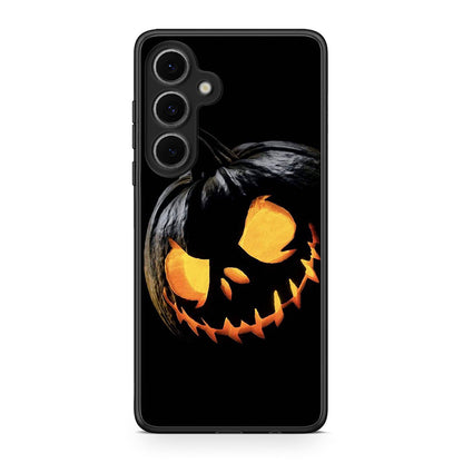 Samsung Galaxy S24 FE Halloween Scary Pumpkin Θήκη από τη Smartfits με σχέδιο στο πίσω μέρος και μαύρο περίβλημα | Smartphone case with colorful back and black bezels by Smartfits