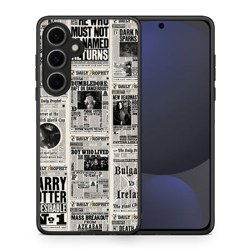 Θήκη Samsung Galaxy S24 FE Harry Paper από τη Smartfits με σχέδιο στο πίσω μέρος και μαύρο περίβλημα | Samsung Galaxy S24 FE Harry Paper case with colorful back and black bezels