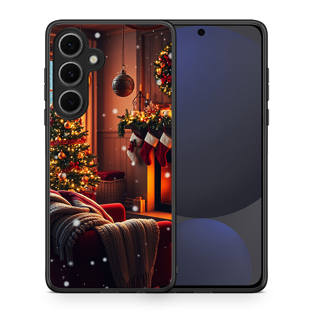 Θήκη Samsung Galaxy S24 FE Home For Christmas από τη Smartfits με σχέδιο στο πίσω μέρος και μαύρο περίβλημα | Samsung Galaxy S24 FE Home For Christmas case with colorful back and black bezels