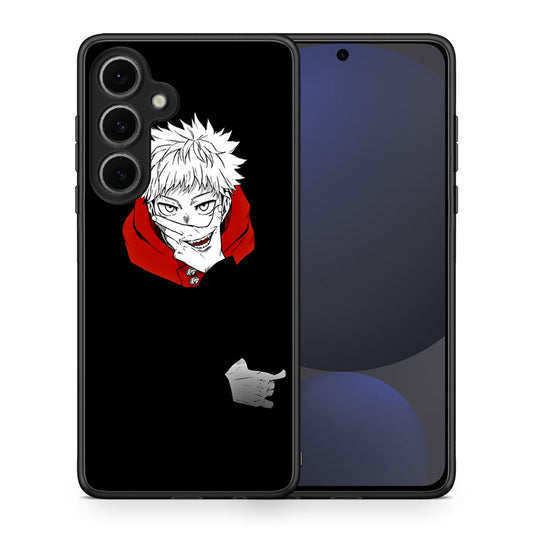 Θήκη Samsung Galaxy S24 FE Itadori Anime από τη Smartfits με σχέδιο στο πίσω μέρος και μαύρο περίβλημα | Samsung Galaxy S24 FE Itadori Anime case with colorful back and black bezels