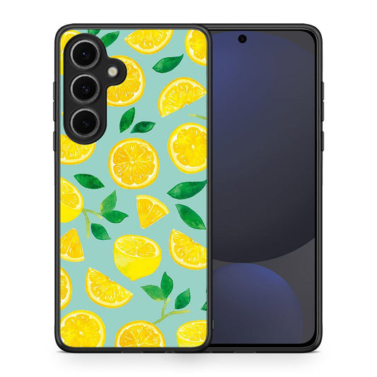 Θήκη Samsung Galaxy S24 FE Lemons από τη Smartfits με σχέδιο στο πίσω μέρος και μαύρο περίβλημα | Samsung Galaxy S24 FE Lemons case with colorful back and black bezels
