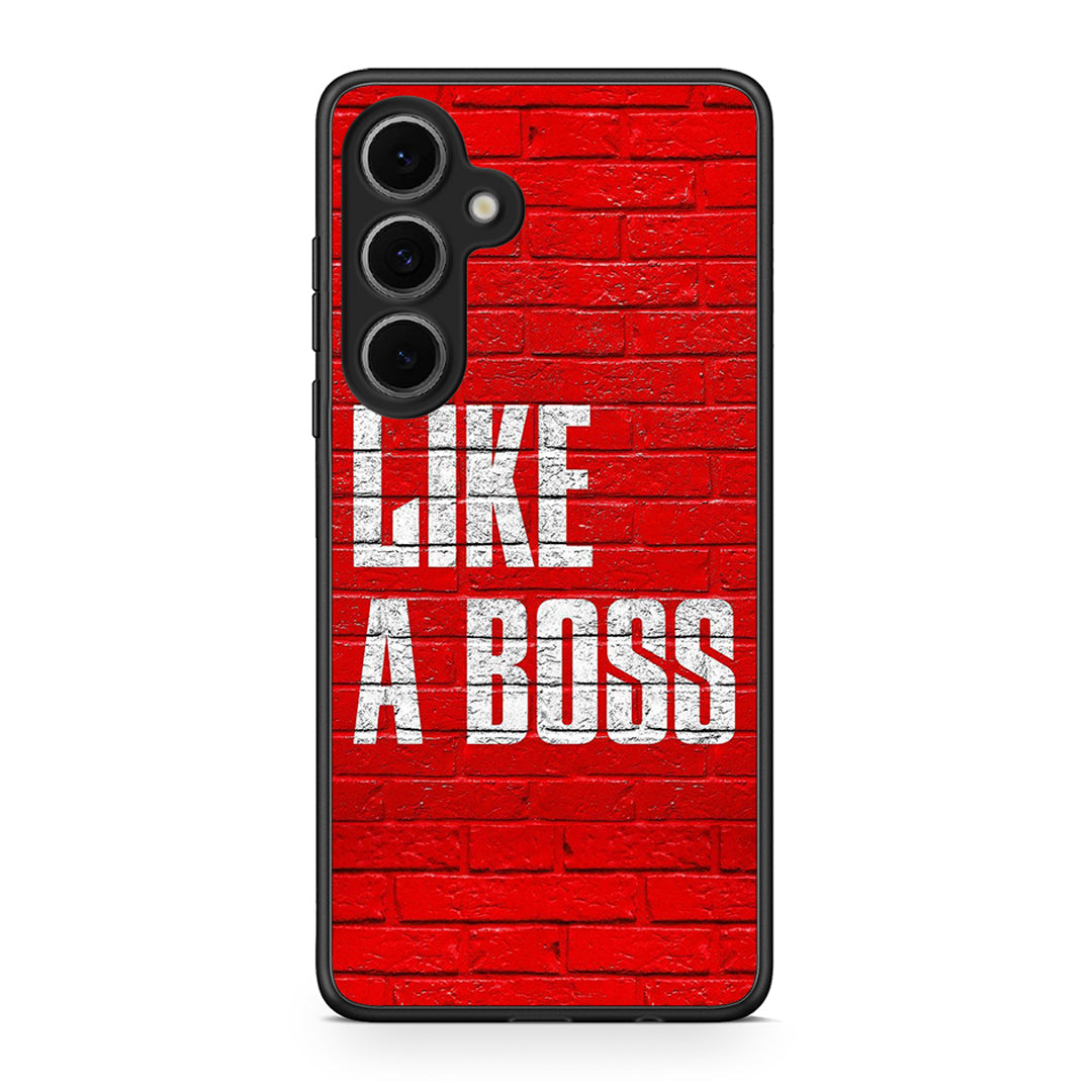 Samsung Galaxy S24 FE Like A Boss θήκη από τη Smartfits με σχέδιο στο πίσω μέρος και μαύρο περίβλημα | Smartphone case with colorful back and black bezels by Smartfits