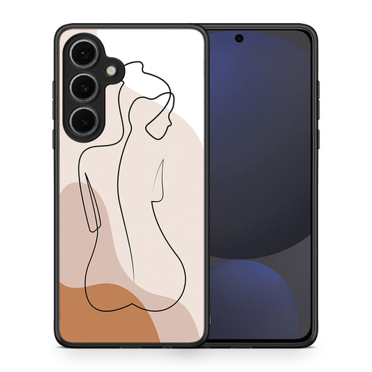 Θήκη Samsung Galaxy S24 FE LineArt Woman από τη Smartfits με σχέδιο στο πίσω μέρος και μαύρο περίβλημα | Samsung Galaxy S24 FE LineArt Woman case with colorful back and black bezels