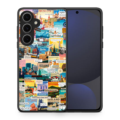 Θήκη Samsung Galaxy S24 FE Live To Travel από τη Smartfits με σχέδιο στο πίσω μέρος και μαύρο περίβλημα | Samsung Galaxy S24 FE Live To Travel case with colorful back and black bezels