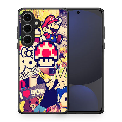 Θήκη Samsung Galaxy S24 FE Love The 90s από τη Smartfits με σχέδιο στο πίσω μέρος και μαύρο περίβλημα | Samsung Galaxy S24 FE Love The 90s case with colorful back and black bezels