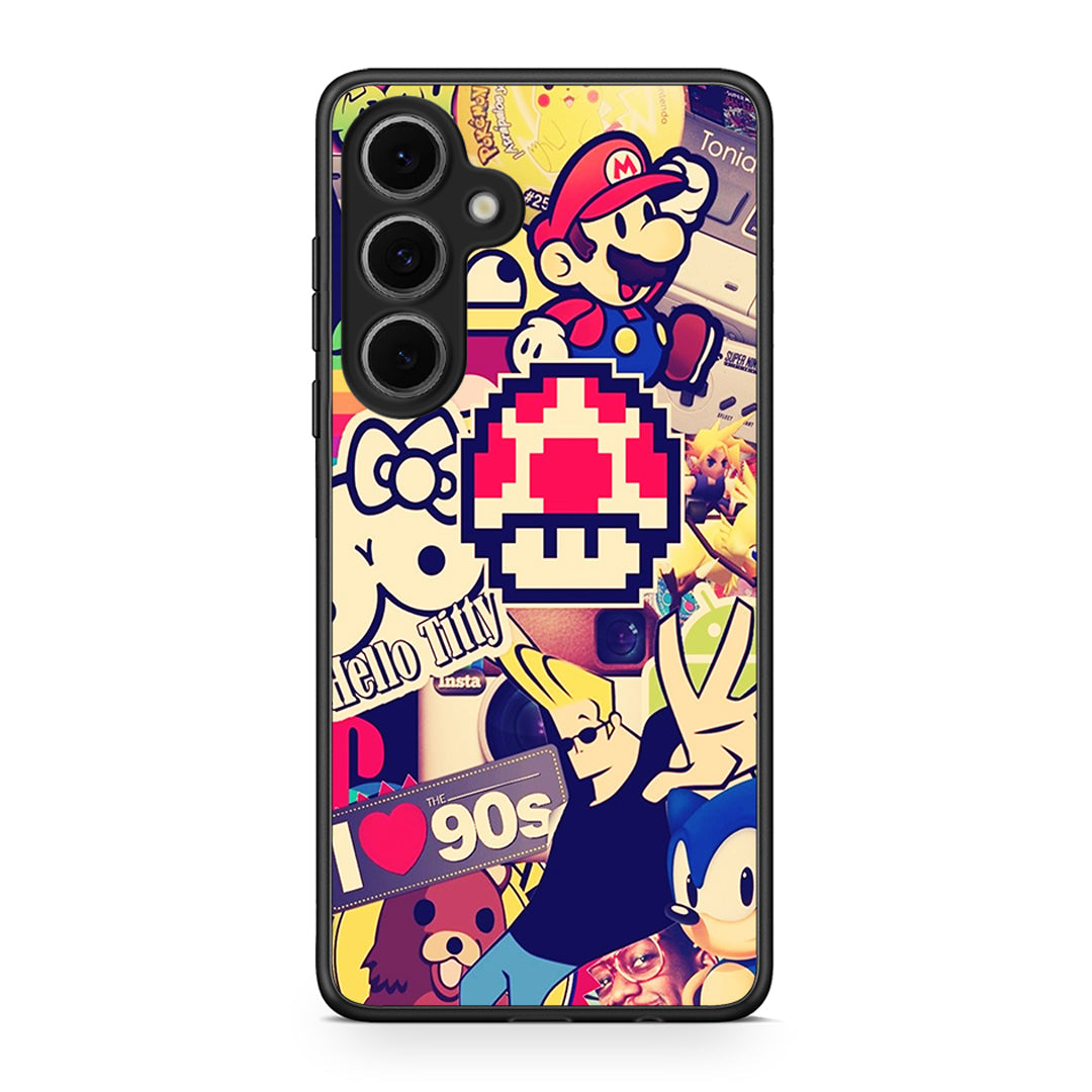 Samsung Galaxy S24 FE Love The 90s θήκη από τη Smartfits με σχέδιο στο πίσω μέρος και μαύρο περίβλημα | Smartphone case with colorful back and black bezels by Smartfits