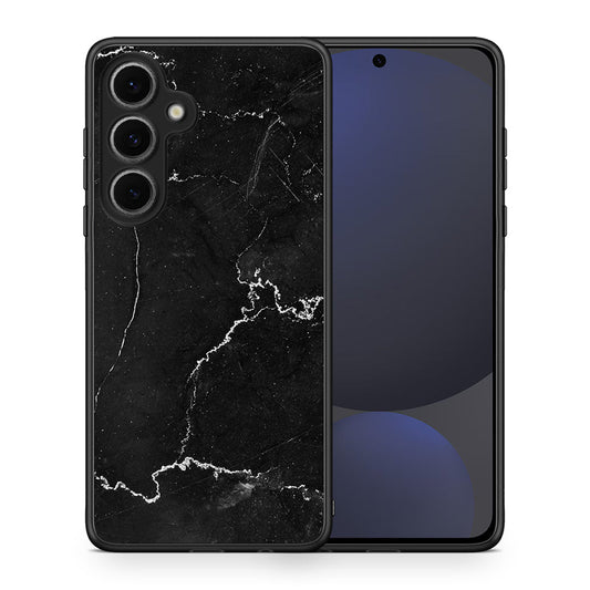 Θήκη Samsung Galaxy S24 FE Marble Black από τη Smartfits με σχέδιο στο πίσω μέρος και μαύρο περίβλημα | Samsung Galaxy S24 FE Marble Black case with colorful back and black bezels