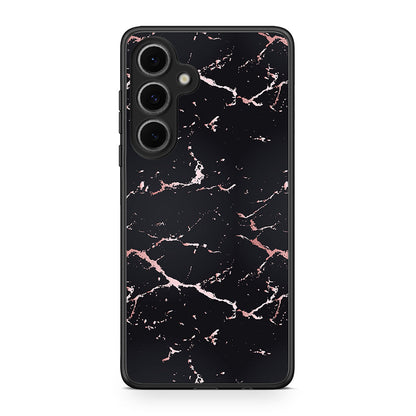 4 - Samsung Galaxy S24 FE Black Rosegold Marble case, cover, bumper