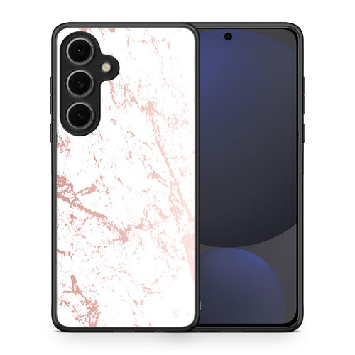 Θήκη Samsung Galaxy S24 FE Pink Splash Marble από τη Smartfits με σχέδιο στο πίσω μέρος και μαύρο περίβλημα | Samsung Galaxy S24 FE Pink Splash Marble case with colorful back and black bezels