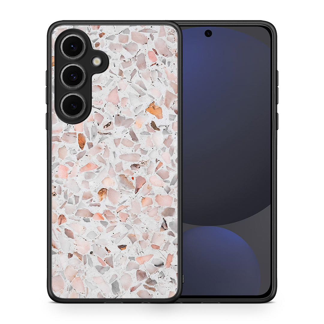 Θήκη Samsung Galaxy S24 FE Marble Terrazzo από τη Smartfits με σχέδιο στο πίσω μέρος και μαύρο περίβλημα | Samsung Galaxy S24 FE Marble Terrazzo case with colorful back and black bezels