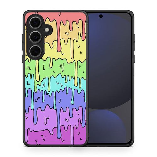 Θήκη Samsung Galaxy S24 FE Melting Rainbow από τη Smartfits με σχέδιο στο πίσω μέρος και μαύρο περίβλημα | Samsung Galaxy S24 FE Melting Rainbow case with colorful back and black bezels
