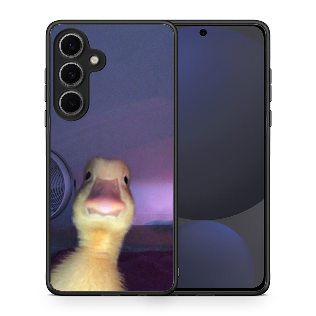 Θήκη Samsung Galaxy S24 FE Meme Duck από τη Smartfits με σχέδιο στο πίσω μέρος και μαύρο περίβλημα | Samsung Galaxy S24 FE Meme Duck case with colorful back and black bezels