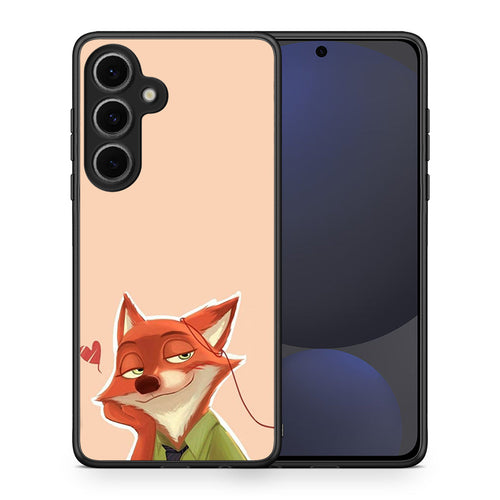 Θήκη Samsung Galaxy S24 FE Nick Wilde And Judy Hopps Love 1 από τη Smartfits με σχέδιο στο πίσω μέρος και μαύρο περίβλημα | Samsung Galaxy S24 FE Nick Wilde And Judy Hopps Love 1 case with colorful back and black bezels