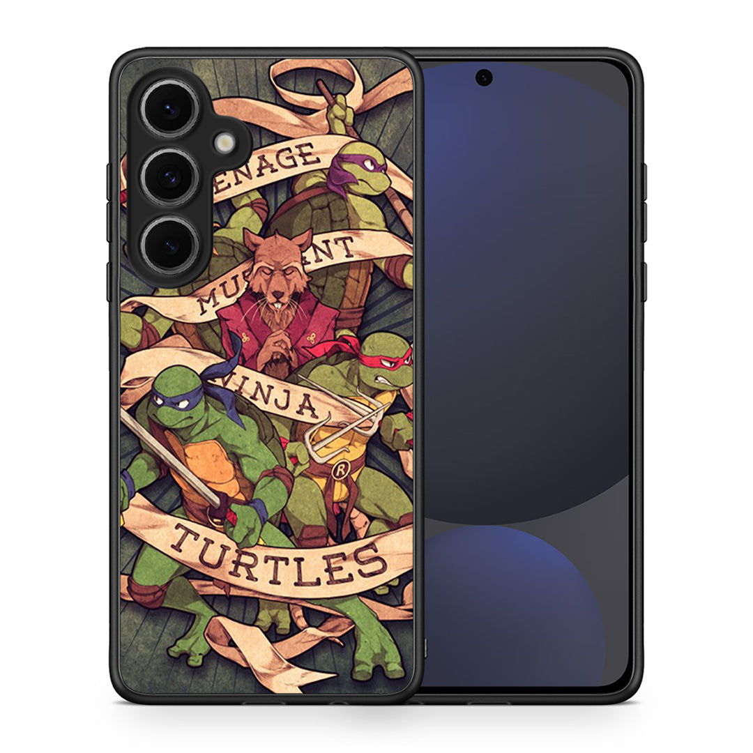 Θήκη Samsung Galaxy S24 FE Ninja Turtles από τη Smartfits με σχέδιο στο πίσω μέρος και μαύρο περίβλημα | Samsung Galaxy S24 FE Ninja Turtles case with colorful back and black bezels