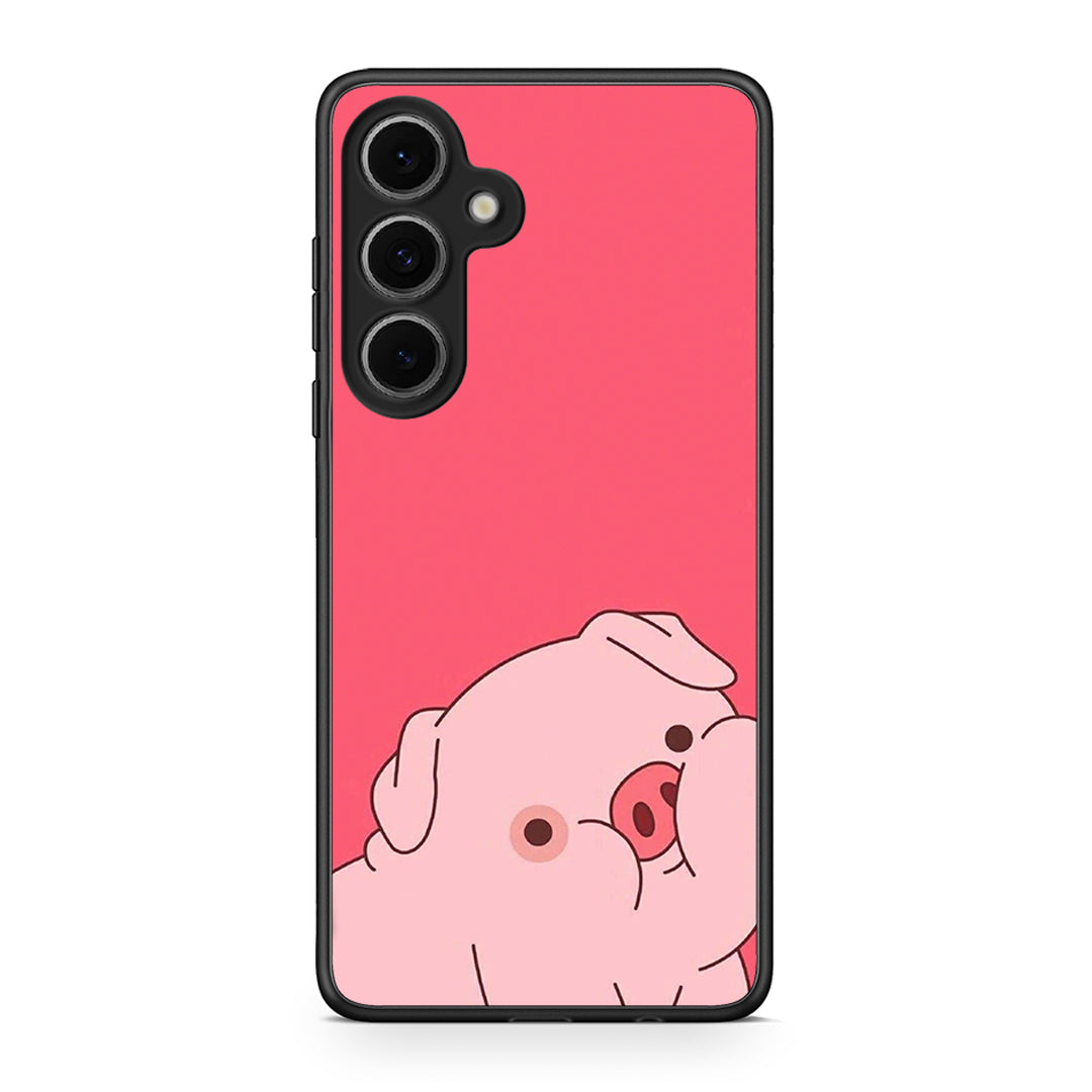 Samsung Galaxy S24 FE Pig Love 1 Θήκη Αγίου Βαλεντίνου από τη Smartfits με σχέδιο στο πίσω μέρος και μαύρο περίβλημα | Smartphone case with colorful back and black bezels by Smartfits