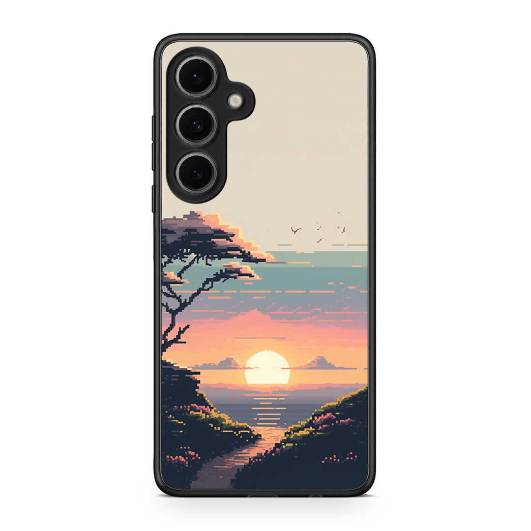 Samsung Galaxy S24 FE Pixel Sunset Θήκη από τη Smartfits με σχέδιο στο πίσω μέρος και μαύρο περίβλημα | Smartphone case with colorful back and black bezels by Smartfits