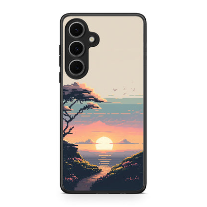 Samsung Galaxy S24 FE Pixel Sunset Θήκη από τη Smartfits με σχέδιο στο πίσω μέρος και μαύρο περίβλημα | Smartphone case with colorful back and black bezels by Smartfits