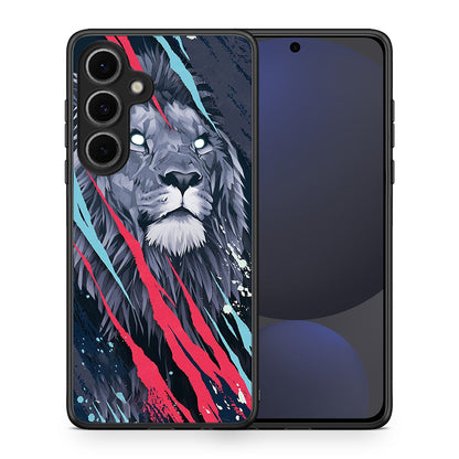 Θήκη Samsung Galaxy S24 FE Lion Designer PopArt από τη Smartfits με σχέδιο στο πίσω μέρος και μαύρο περίβλημα | Samsung Galaxy S24 FE Lion Designer PopArt case with colorful back and black bezels
