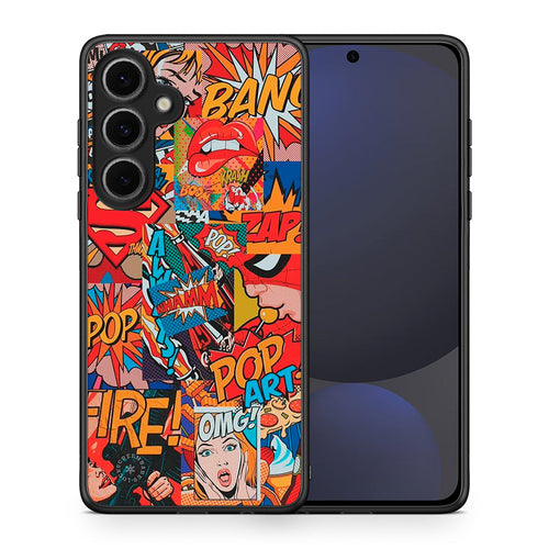 Θήκη Samsung Galaxy S24 FE PopArt OMG από τη Smartfits με σχέδιο στο πίσω μέρος και μαύρο περίβλημα | Samsung Galaxy S24 FE PopArt OMG case with colorful back and black bezels