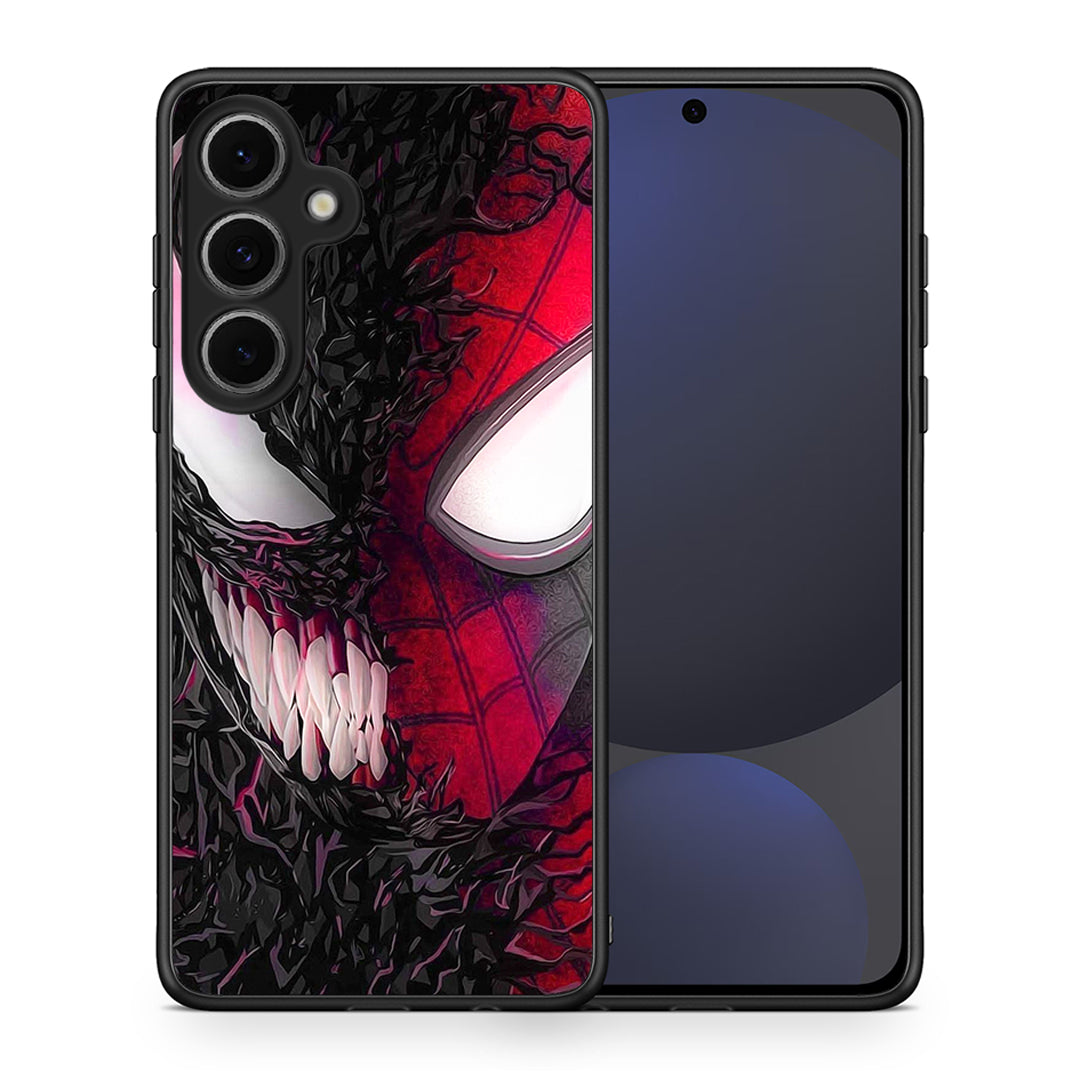 Θήκη Samsung Galaxy S24 FE SpiderVenom PopArt από τη Smartfits με σχέδιο στο πίσω μέρος και μαύρο περίβλημα | Samsung Galaxy S24 FE SpiderVenom PopArt case with colorful back and black bezels