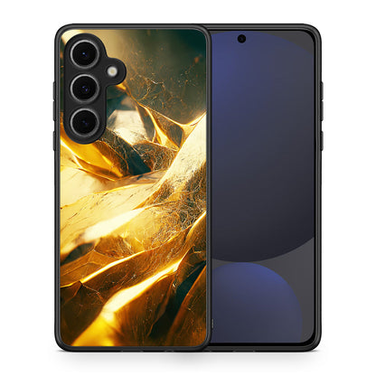 Θήκη Samsung Galaxy S24 FE Real Gold από τη Smartfits με σχέδιο στο πίσω μέρος και μαύρο περίβλημα | Samsung Galaxy S24 FE Real Gold case with colorful back and black bezels