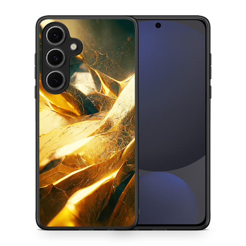 Θήκη Samsung Galaxy S24 FE Real Gold από τη Smartfits με σχέδιο στο πίσω μέρος και μαύρο περίβλημα | Samsung Galaxy S24 FE Real Gold case with colorful back and black bezels