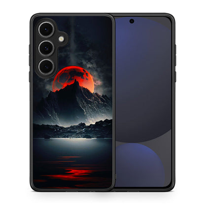 Θήκη Samsung Galaxy S24 FE Red Full Moon από τη Smartfits με σχέδιο στο πίσω μέρος και μαύρο περίβλημα | Samsung Galaxy S24 FE Red Full Moon case with colorful back and black bezels