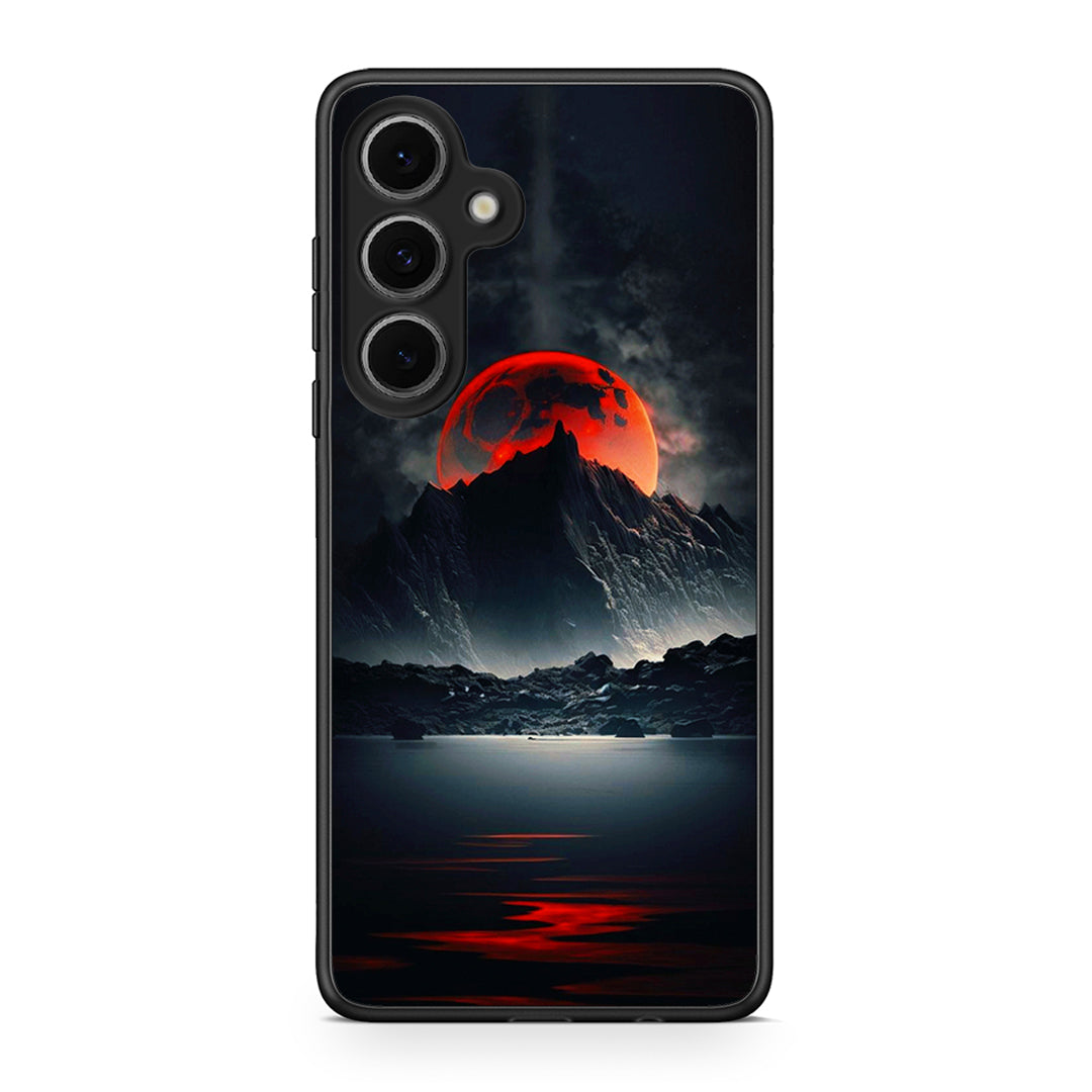 Samsung Galaxy S24 FE Red Full Moon θήκη από τη Smartfits με σχέδιο στο πίσω μέρος και μαύρο περίβλημα | Smartphone case with colorful back and black bezels by Smartfits
